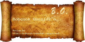 Bobcsok Osszián névjegykártya